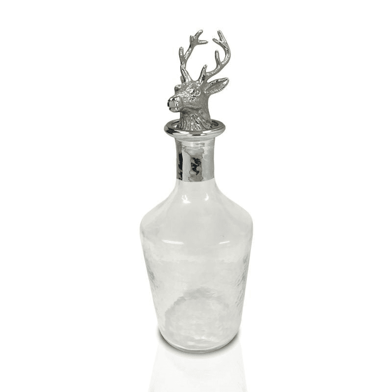 Stag Decanter with Stopper, D12.5 x H21cm, Nickel