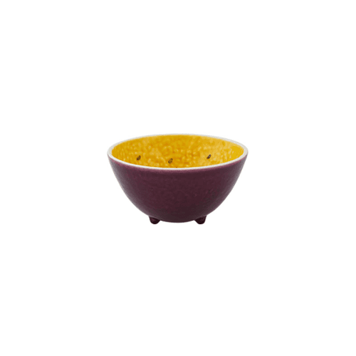 Image showing the Tropical Fruits Passion Fruit Bowl, D14cm, Purple/Yellow product.