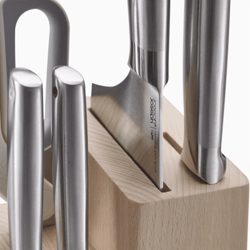 Image showing the Elevate Fusion 5 Piece Knife and Scissor Block, Beechwood product.