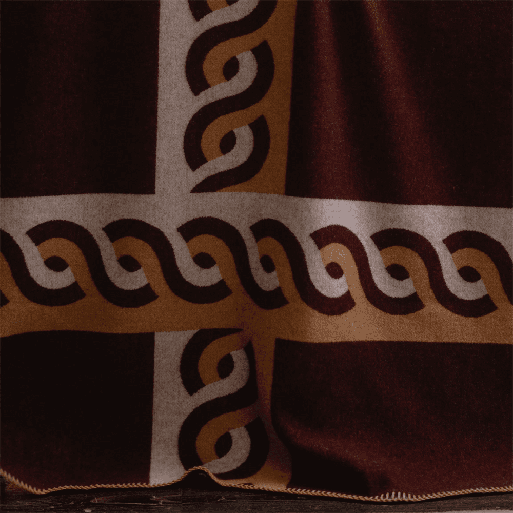 Caline Cashmere Blanket, Burgundy