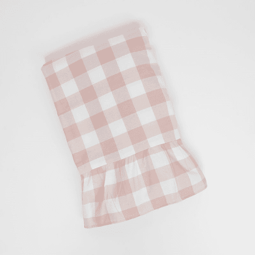 Image showing the Gingham Tablecloth, 150 x 300cm, Light Pink & White product.