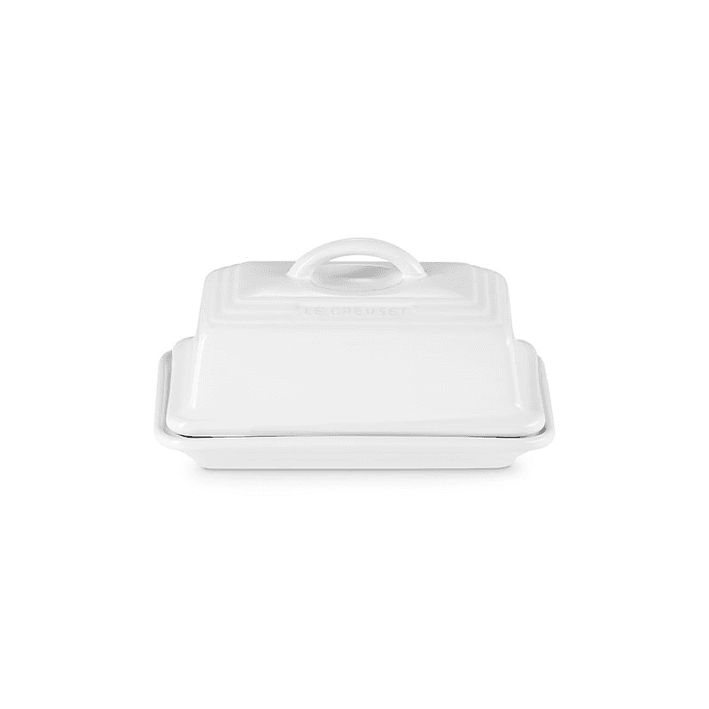 Stoneware Butter Dish, White