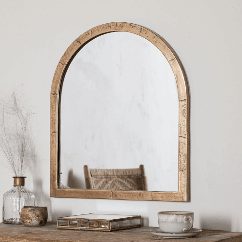 Image showing the Murwara Wall Mirror, Antique Brass product.