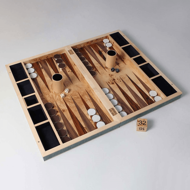 Backgammon Board, 54 x 34cm, Teal Shagreen