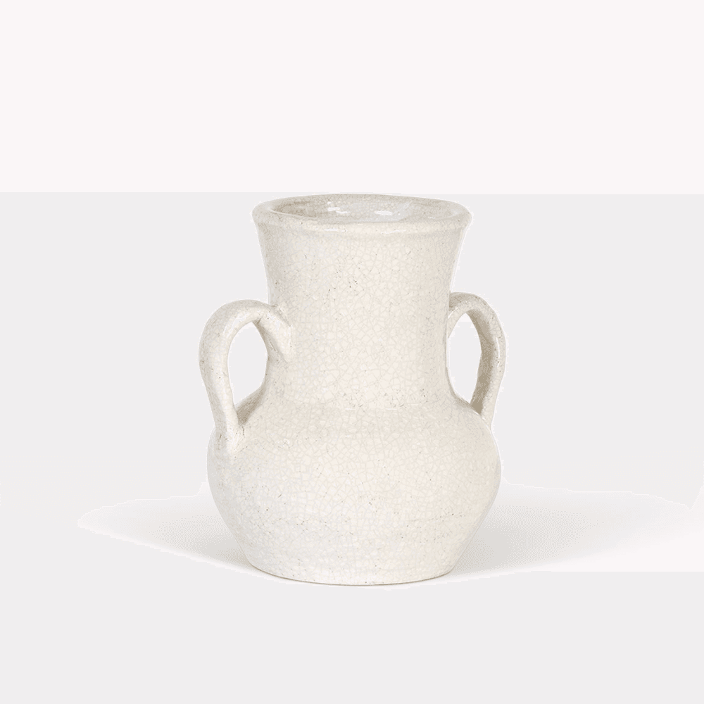 Ravello Vase with Handles, White