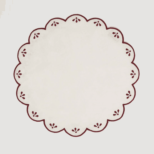 Image showing the Poppy Set of 4 Placemats, D40cm, Burgandy product.