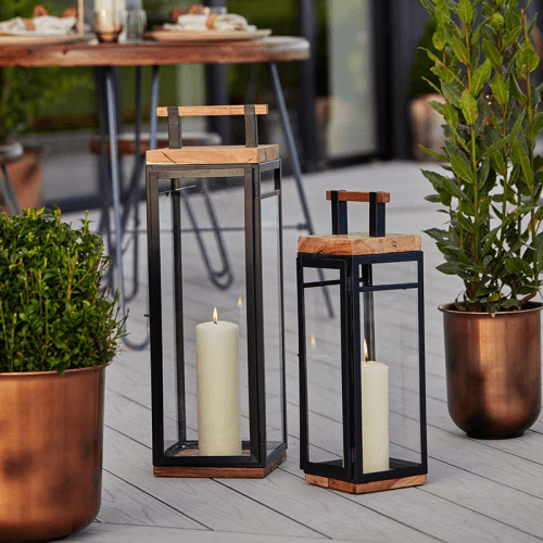 Image showing the Grace Lantern, 58 cm, Black/Brown product.