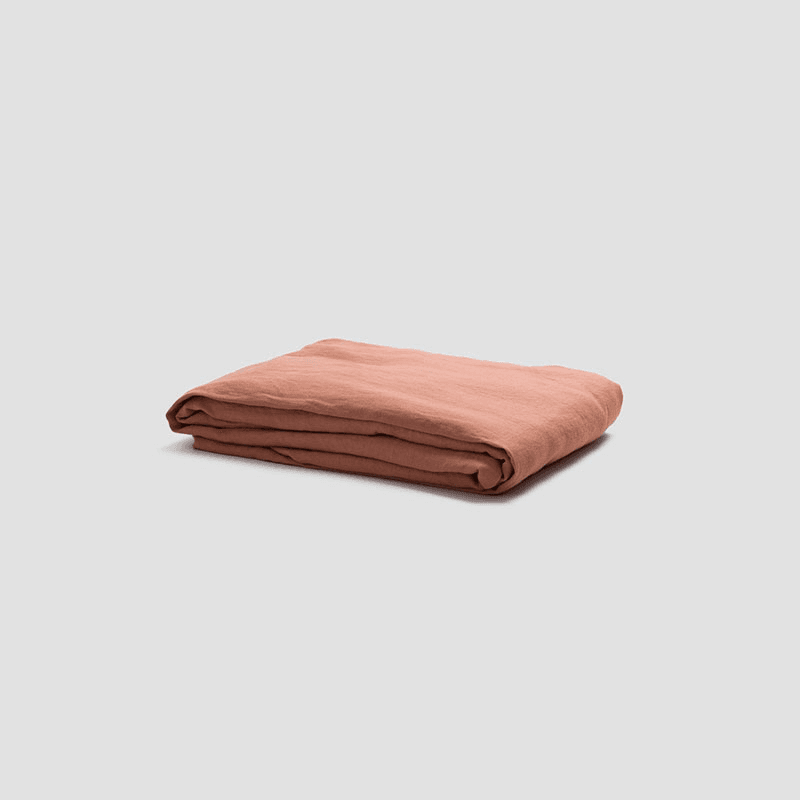 Linen Fitted Sheet, Super King, Warm Clay
