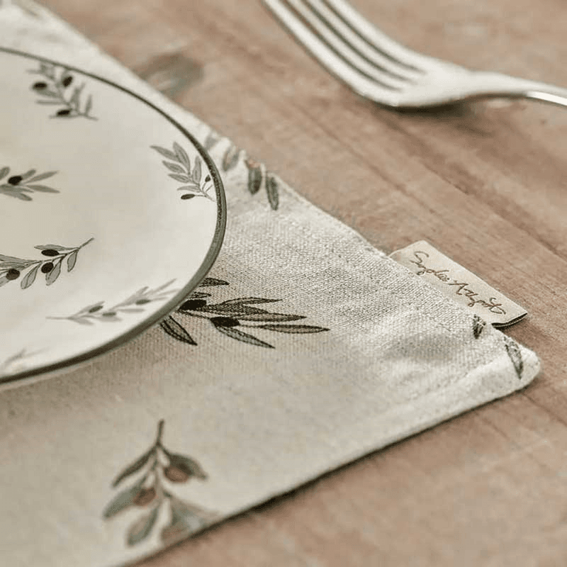 Olive Branch Set of 2 Placemats, Neutral