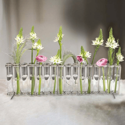 Image showing the Linear Test Tube Vase, Silver product.