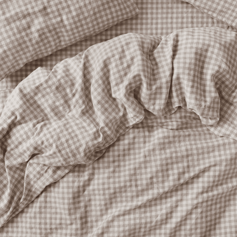 Gingham Linen Blend Duvet Cover