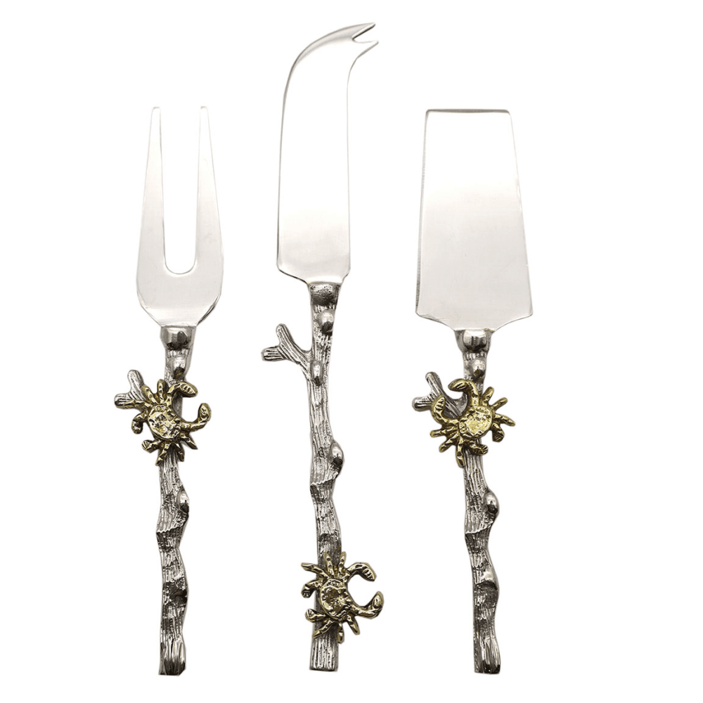 Crab Set of 3 Cheese Utensils, Silver