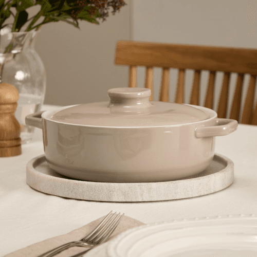 Image showing the Stoneware Shallow Casserole, Cashmere product.