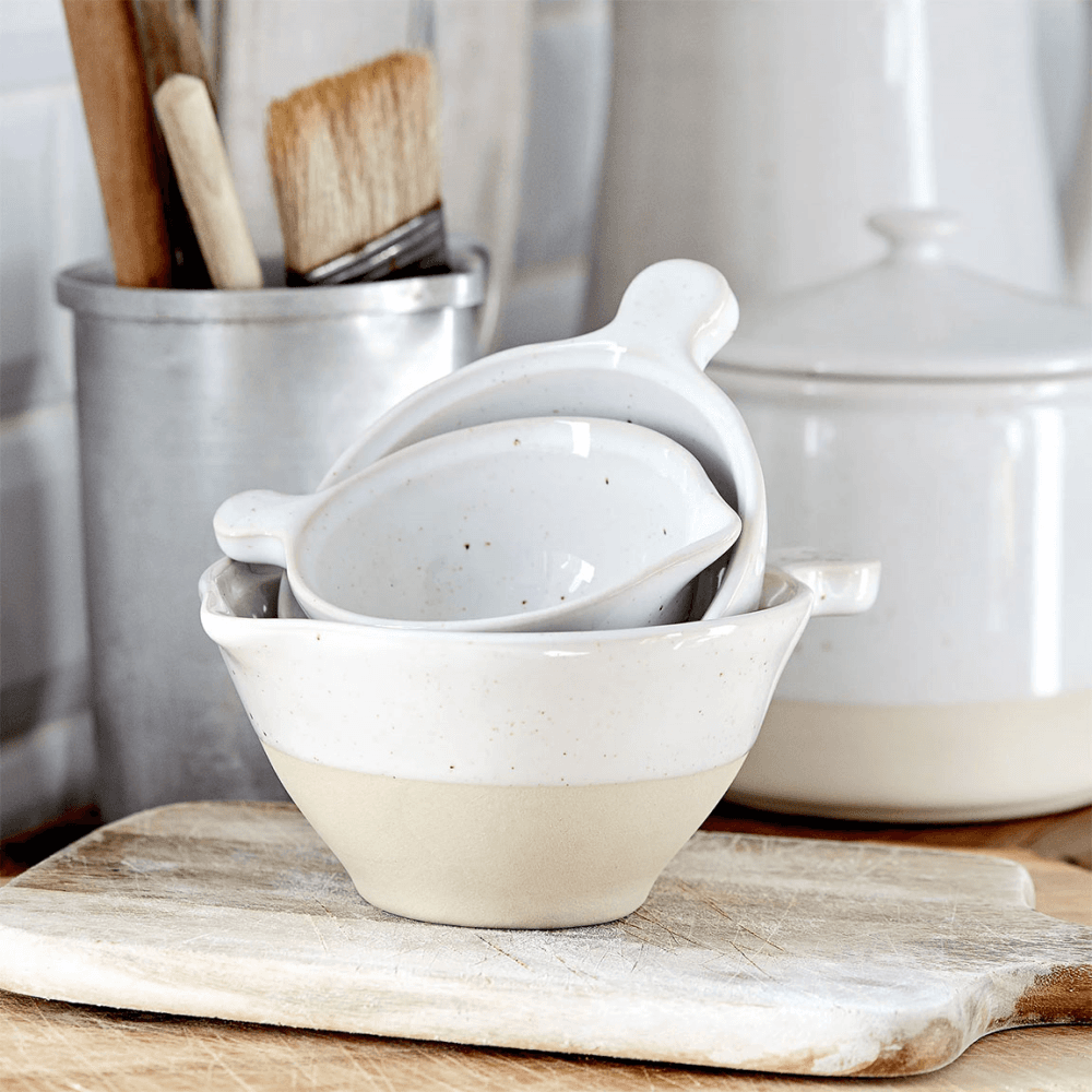 Fattoria Set of 3 Measuring Cups, White