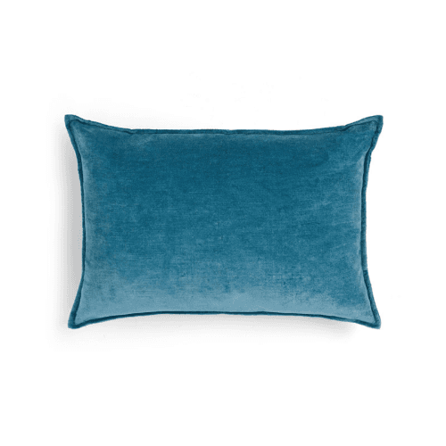 Image showing the Verity Linen Velvet Rectangular Cushion, Denim product.
