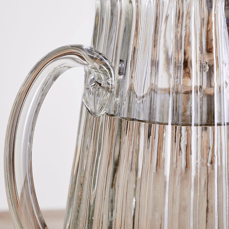 Minati Ribbed Glass Jug, Clear
