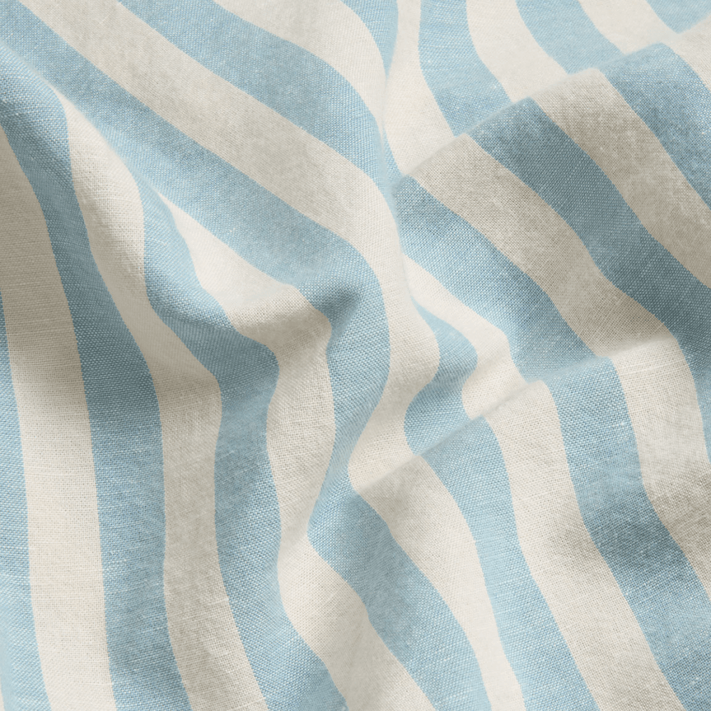 Pembroke Stripe Pair of Linen Pillowcases, Coastal Blue