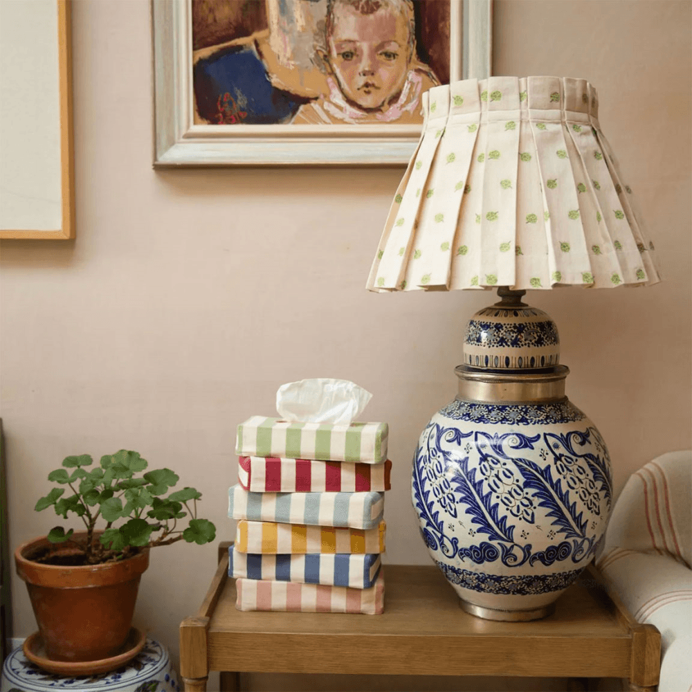 Cotton Structured Box Pleat Lampshade