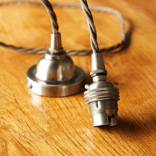 Image showing the Ted Ceramic Shade with Antiqued Silver Gallery product.