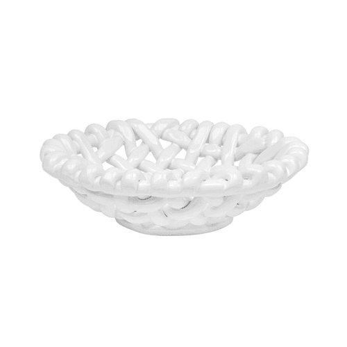 Image showing the Juicy Basketweave Bowl, White product.
