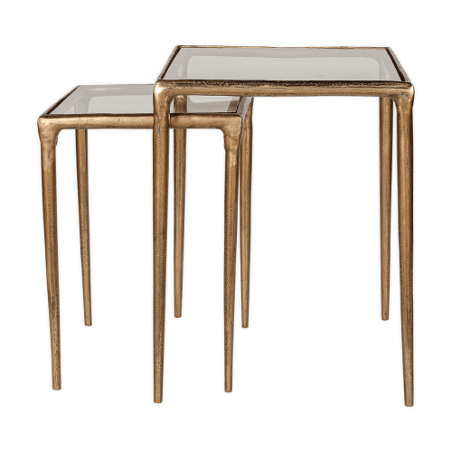Image showing the Gilasi Nesting Side Tables, Antique Brass product.