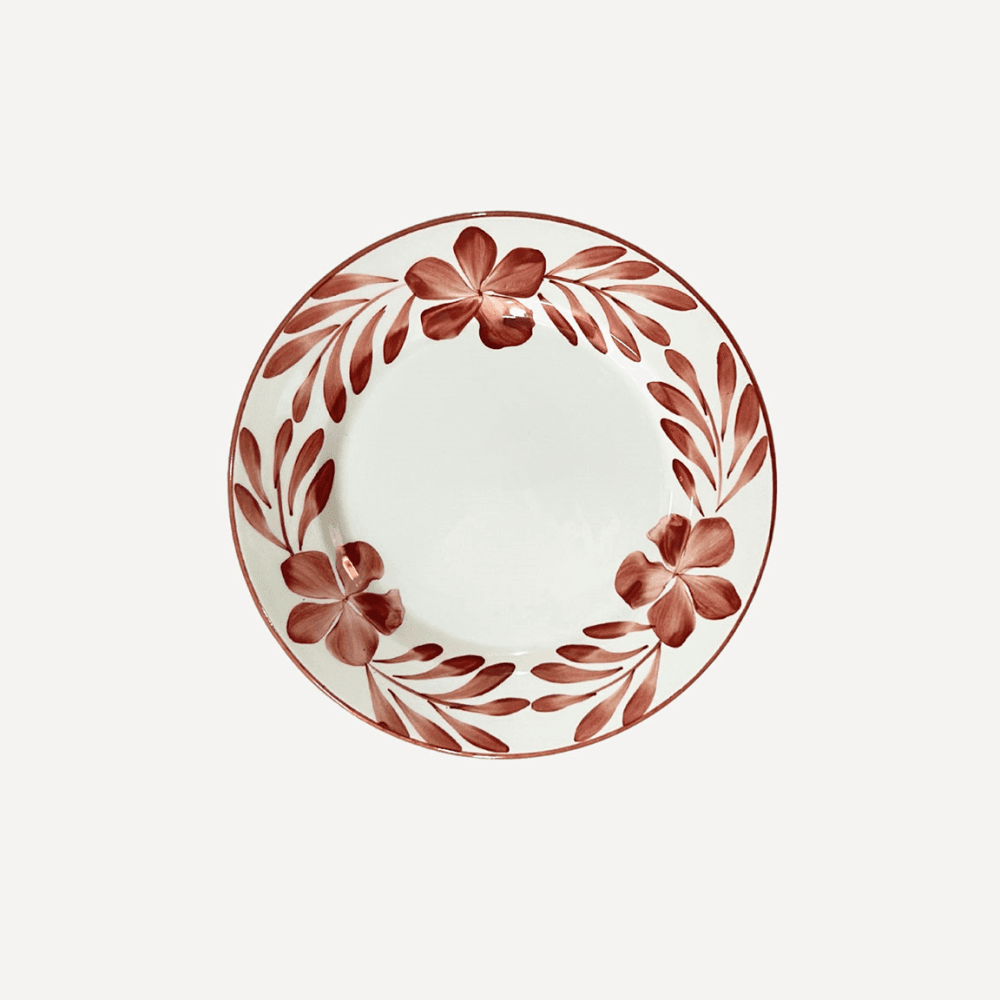 Flor Side Plate, Rust Red