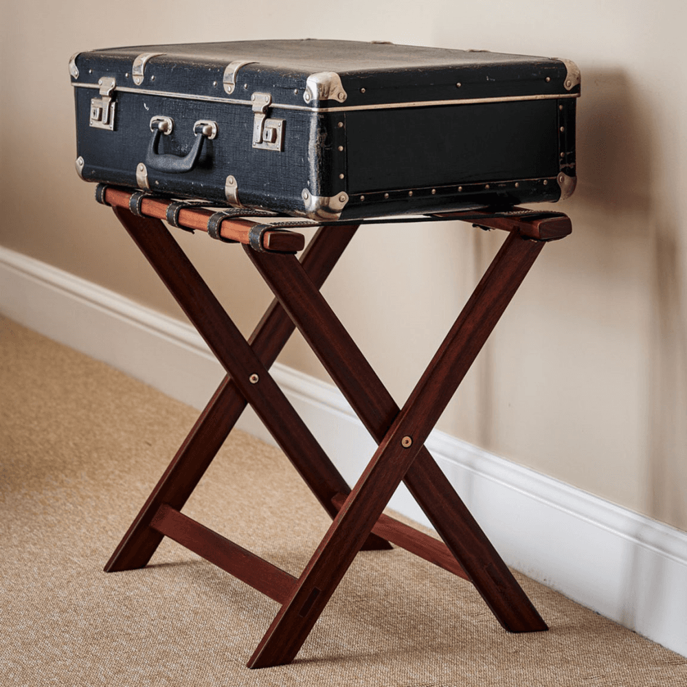 Theda Luggage Rack, Ironwood
