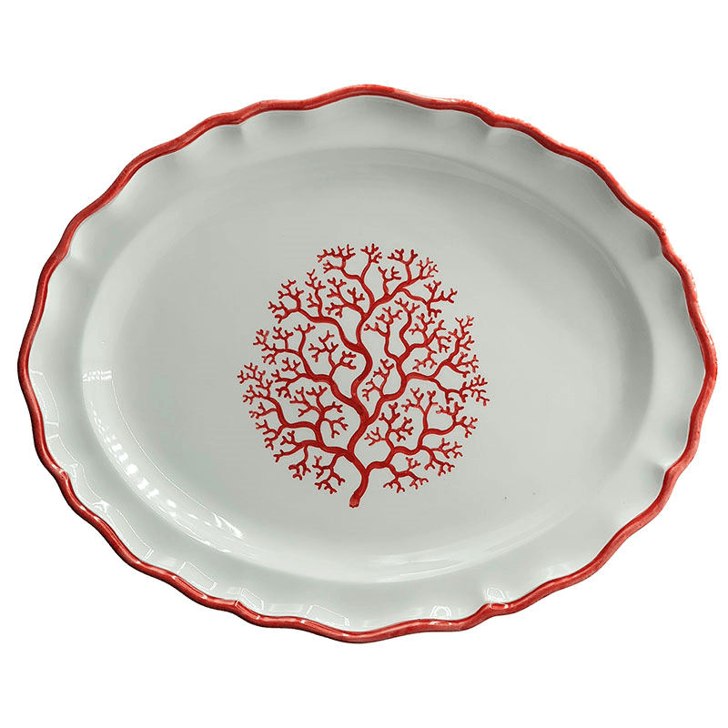 Coral Serving Plate, White