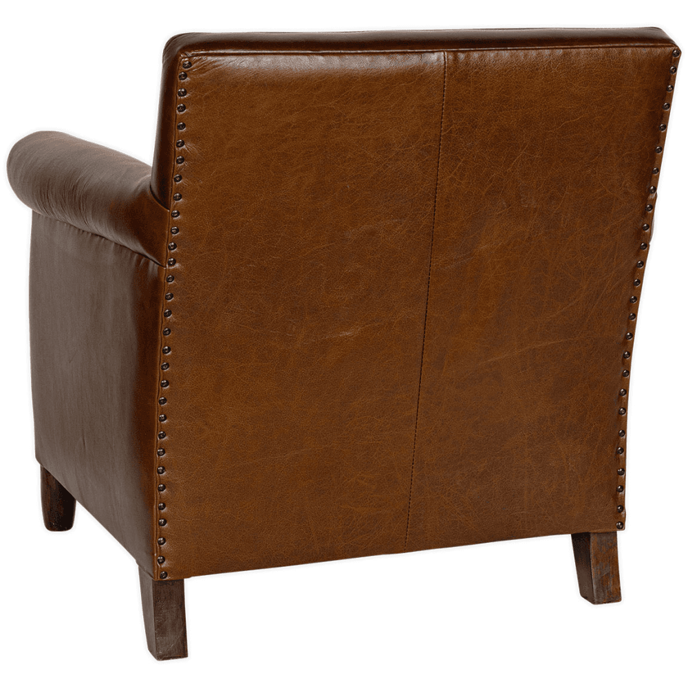 Knada Leather Armchair, Chocolate Brown
