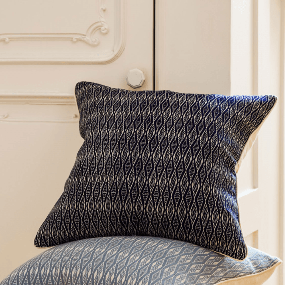 Katha Cushion Cover, Navy