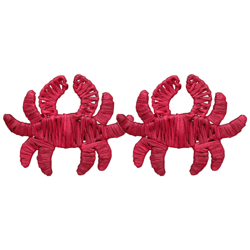 Image showing the Raffia Set of 2 Napkin Rings, Crab product.