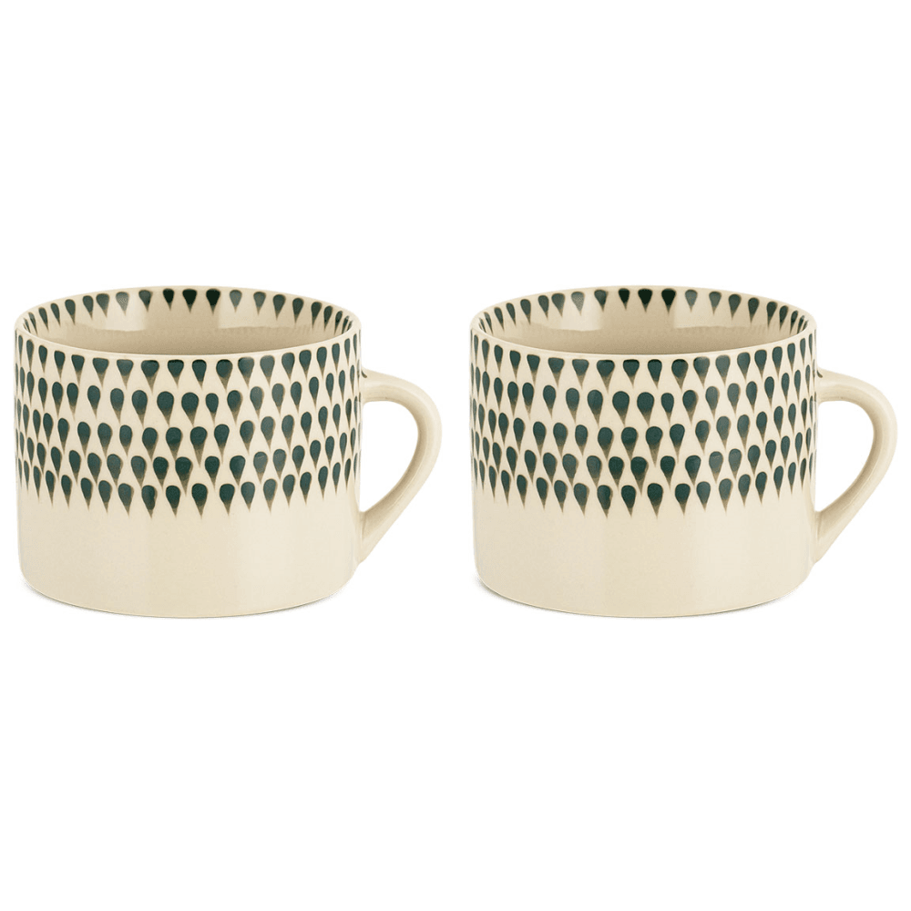 Juniper Drop Set of 2 Mugs, Green