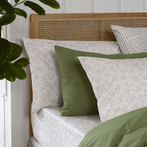 Image showing the Floral Pair of Cotton Pillowcases, Sprig product.