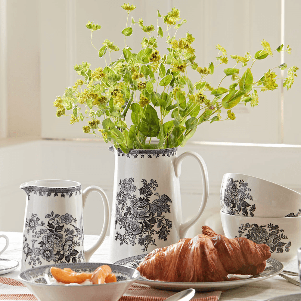 Asiatic Pheasants Tankard Jug, Black & White