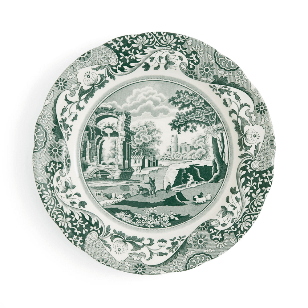 Heritage Italian Set of 4 Dinner Plates, Green