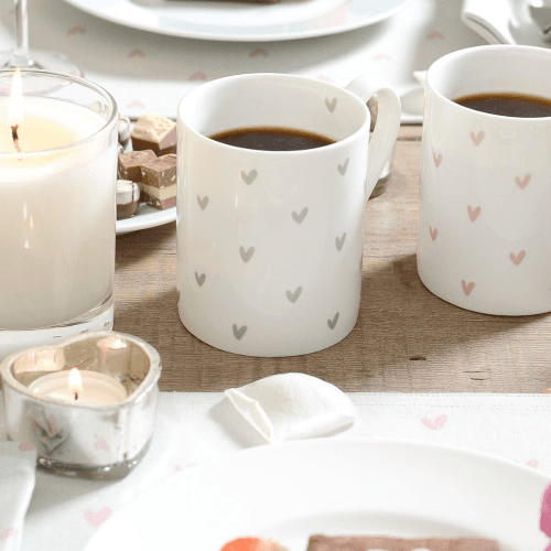 Image showing the Pink Hearts Mug, Pink product.