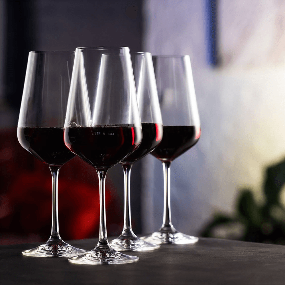 Cheers Set of 4 Red Wine Glasses, Clear