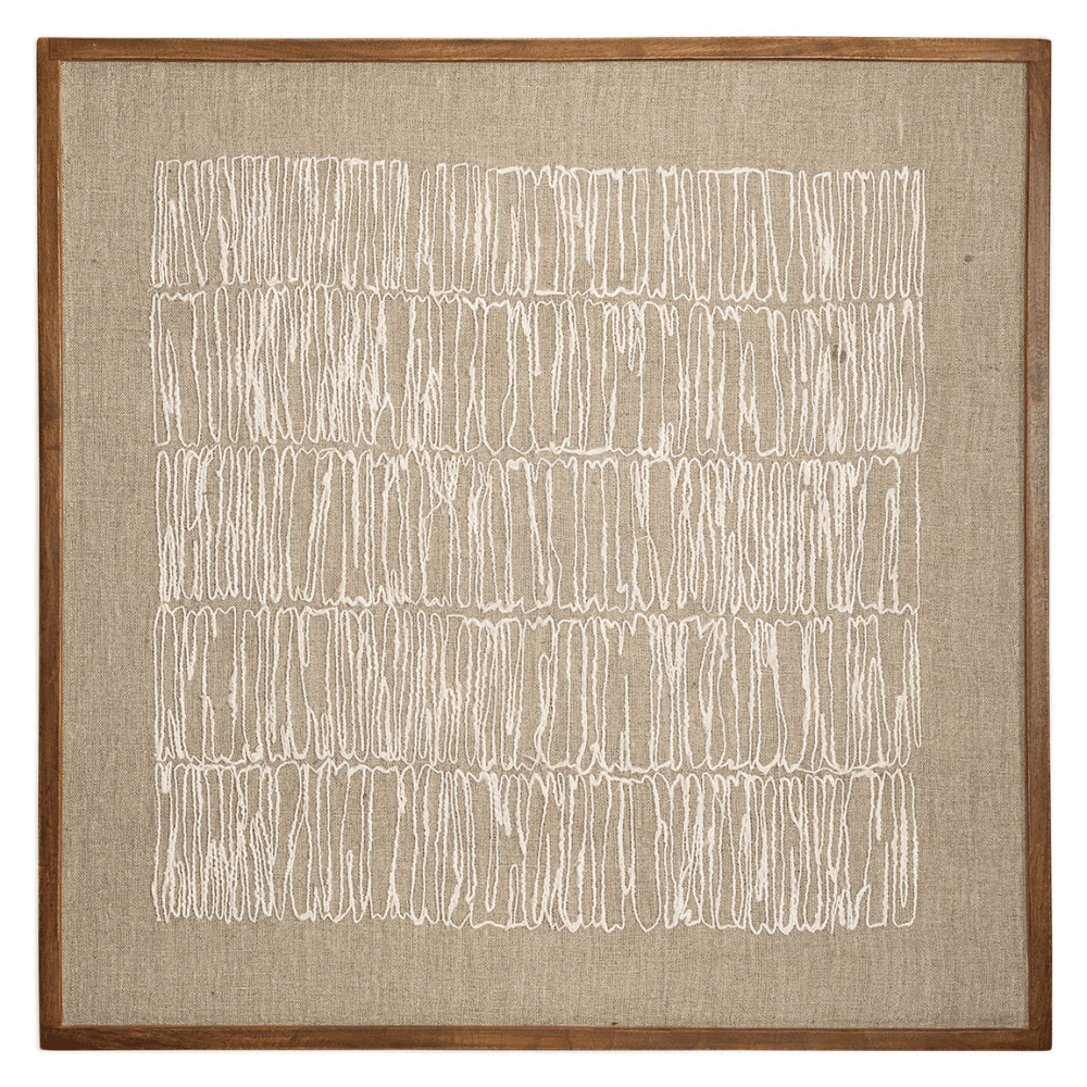 Birala Hand Stitched Wall Art, Natural