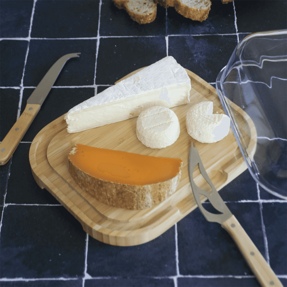 Cheese Board, Bamboo and glass