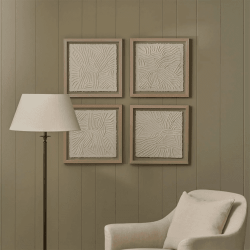 Image showing the Kemsley Square Paper Wall Art, Off White product.