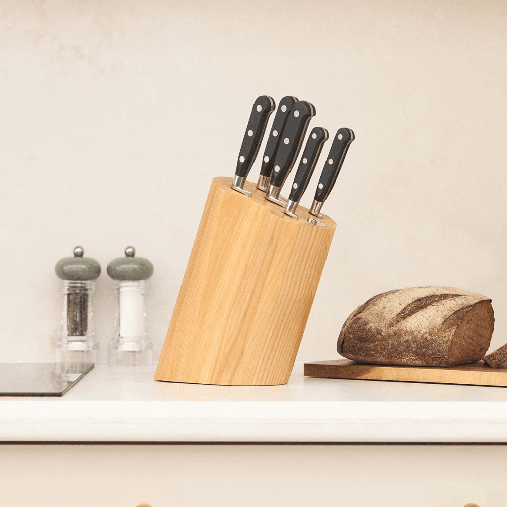 Professional 5 Piece Knife Block, Oak