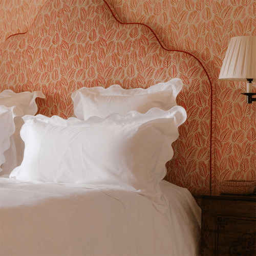 Image showing the Alexandra Wavy Scalloped Pair of Pillowcases product.