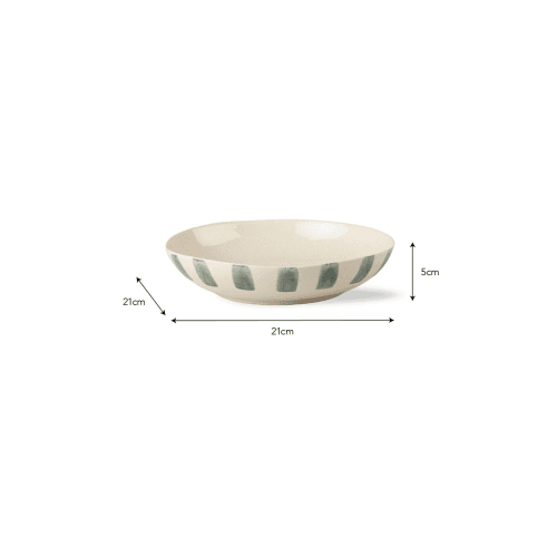 Image showing the Cranwell Stripe Edge Pasta Bowl, Fern product.