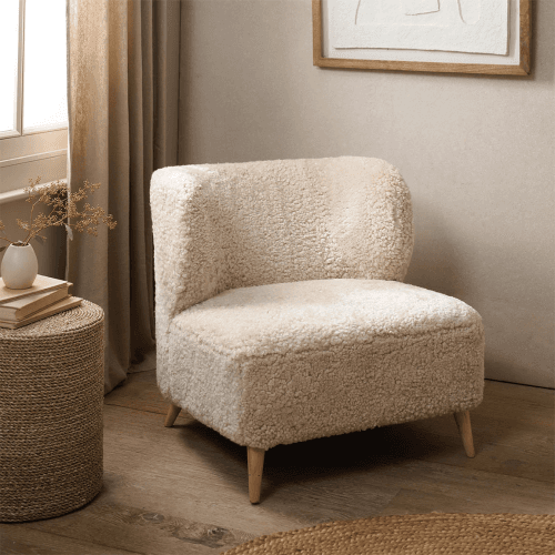 Image showing the Calvert Sheepskin Chair, Pearl product.