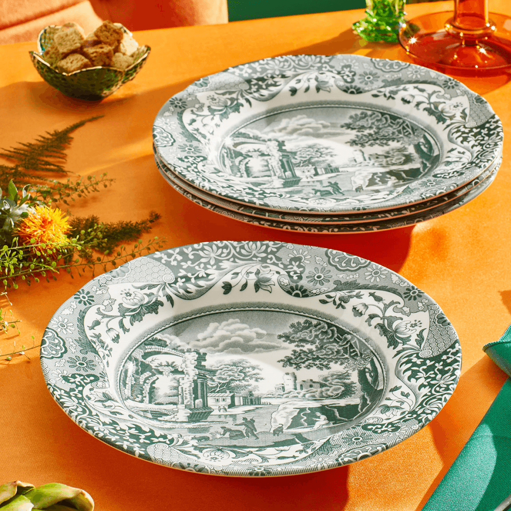 Heritage Italian Set of 4 Soup Plates, Green