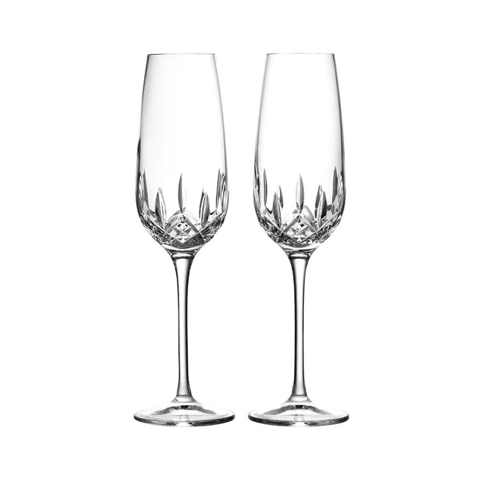 Lismore Essence Set of 2 Champagne Flutes, Clear