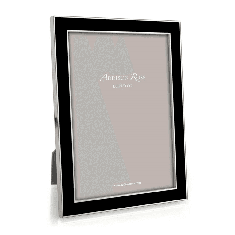 Enamel Silver Plate Photo Frame