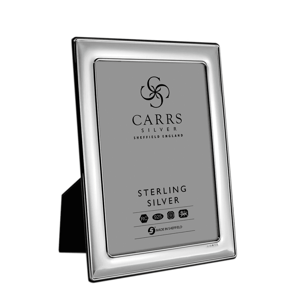 Bead Photo Frame with Grey Velvet Back, Sterling Silver