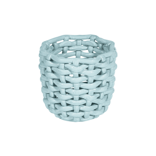 Image showing the Juicy Basketweave Planter, D18 cm, Sky Blue product.