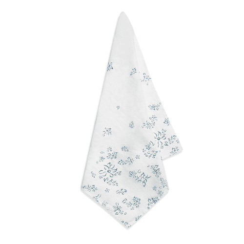 Image showing the Bernadette's Falling Flower Linen Napkin, Light Blue product.